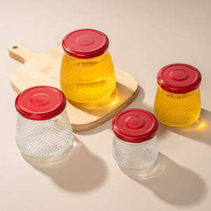 Bocaux en verre de haute qualité pour miel, de qualité alimentaire, à large ouverture, 150 ml, petits et ronds, pour nid d'oiseau, avec couvercle métallique, vente en gros - Product Image 5