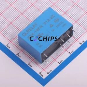 JQX-14FK 012-2Z Power Relay Through hole Component (THT),29.2x12.8mm Relay 12V 2 Changeover: 2C (DPDT-Changeover)::: 8 5A-250VAC - Product Image 1