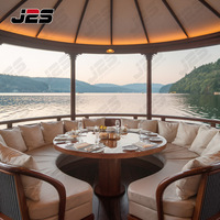 Juego de Muebles de Exterior de Madera Maciza Modernos y Lujosos con Sofá Impermeable para Uso en Restaurantes junto al Mar