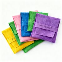 Pochette Cadeau de Luxe Personnalisée en Velours Écologique Recyclable avec Rabat pour Colliers, Bracelets, Bijoux et Bagues en Daim