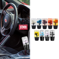 Tuas Persneling Gaya JDM Kristal Bening Bunga Mawar Asli 100mm Shifter Kustom Pabrik untuk Mobil Universal