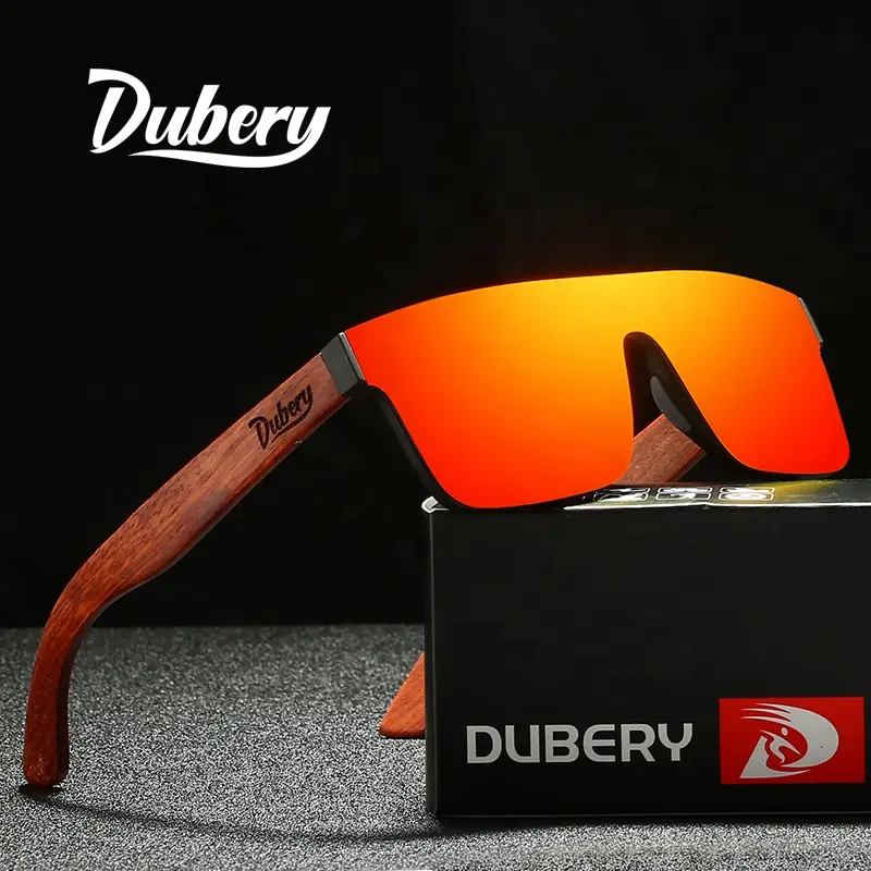 DUBERY factory wholesale polarized square wooden sunglasses 2022 men new uv400 sunglasses arrivals 2023 D219