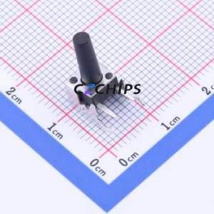 TS-1093C-A165B2-D1 Tactile Switch Bent Lead Through Hole-4P,6x6mm Single Pole Single Throw Round Button 1.8N Right Angle Insert - Product Image 1