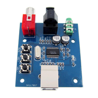 PCM2704 Audio DAC USB ke S/PDIF Papan Dekoder Kartu Suara 3.5Mm Modul Output Serat Optik Koaksial Analog THD + N 0.006% SNR 98dB