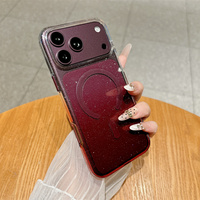Coque de protection magnétique transparente rigide en PC avec paillettes tendance pour iPhone 18 Pro Max, compatible également avec iPhone 17 Air, 16, 15, 14 – Étui/Funda