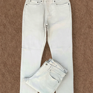 Men's Mid Waist High Street Knitted Distressed <b>White</b> Denim <b>Jeans</b> Vintage Washed <b>Bootcut</b> Wide Leg Streetwear Cotton Wholesale - Product Image 1
