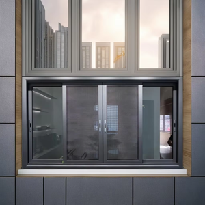 Sang trọng màu đen nhôm khuôn cửa sổ đôi tráng men nướng thiết kế cho khách sạn bên ngoài - Product Image 6