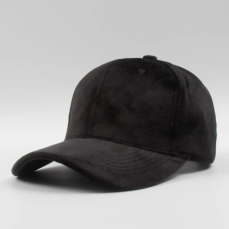 Wholesale Unisex Custom Logo Plain Velvet Fashionable Adjustable Sports Hat Baseball Cap