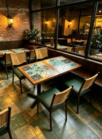 Ensemble de mobilier pour la restauration, table à manger en marbre imperméable, chaise en rotin légère empilable pour le hall d'hôtel, la cafétéria