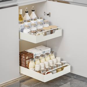 Estante para platos de cocina multifuncional de Metal para debajo del fregadero, soporte para especias, placa extraíble, cajón de organización - Product Image 3