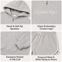Ensemble de survêtement personnalisé pour femme avec pantalon de jogging à épaules tombantes, OEM ODM Marque Privée pour l'entraînement à domicile à faible intensité