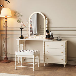 Ensemble de coiffeuse blanche crème de style français <span class=keywords><strong>commode</strong></span> rétro haut de gamme pour filles table de maquillage design moderne populaire pour la maison - Product Image 1