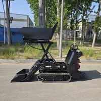 Mini-dumper électrique pour le transport en jardinage, chargeur frontal auto-chargeur avec moteur, chargeur sur chenilles pour petits espaces