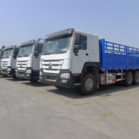 Camion de cargaison à double cabine HOWO de 50 tonnes 10 pneus diesel Dropside Camion fourgon à plat Camion 6X4 clôture de paroi latérale pour le déplacement de charges lourdes