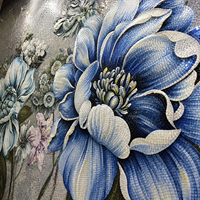 Peinture murale en mosaïque de verre élégante à motif de pivoine, mosaïque artisanale personnalisée pour la maison, villa de luxe, salon, art mural décoratif