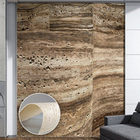 Revêtement mural intérieur flexible moderne en pierre souple de quartz naturel imprimé en 3D beige, antidérapant et écologique, vente en gros