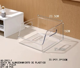 Caja Organizadora Acrílica 23.5x21.5x15cm Transparente, Contenedor Rectangular Multiusos para Almacenamiento en el Hogar - Product Image 3