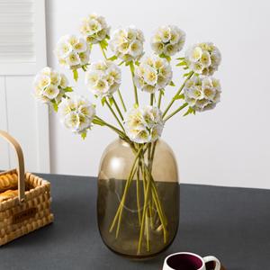 Fleur artificielle de chrysanthème moulin à vent Meng Jie à 5 têtes en polyester pour décoration intérieure, arrangement floral, bureau, mur, conférence - Product Image 3