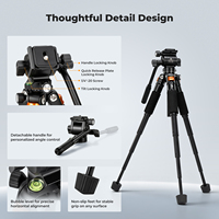 K&F Concept TD08 Trépied de bureau professionnel mini pour appareil photo, vente en gros, trépied portable léger pour vidéo et téléphone portable