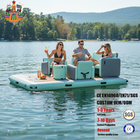 Kommerzielles PVC-Wasser-Sofa, aufblasbarer Angel- und Schwimmtisch mit Leiter für Freizeit, Unterhaltung, Partyverleih und Spiele