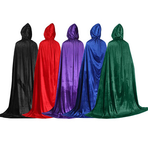 Mantello per Festa di Halloween, Costume <span class=keywords><strong>da</strong></span> Mago o Grim Reaper per <span class=keywords><strong>Uomo</strong></span>, Lungo con Cappuccio, in Velluto, per Travestimenti e Giochi di Ruolo - Product Image 3
