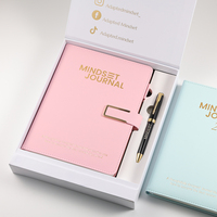 Carnet de notes A5 en cuir PU relié rigide, planificateur, journal personnalisé avec logo, agenda de bureau, ensemble cadeau d'entreprise avec stylo
