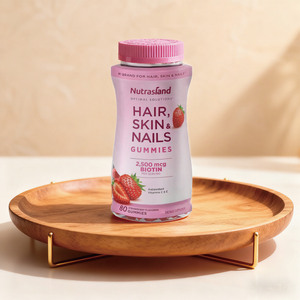 Suplemen Kesehatan OEM Kecantikan Kulit Rambut Kuku Gummies 2500mcg Biotin Alami 60 Buah 1PC/HARI untuk Wanita Dewasa Rasa Stroberi - Product Image 4
