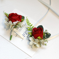 Boutonnières de mariage en soie artisanales, roses réalistes, pour le marié et les demoiselles d'honneur, corsages de poignet, style coréen, décoratifs, floraux
