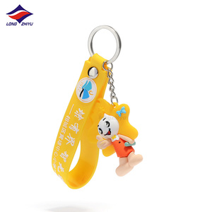 Longzhiyu 17 Năm Nhà Máy Tùy Chỉnh Kawaii 3D Màu Hồng Nhỏ Heo PVC Keychain Dễ Thương Nhân Vật Hoạt Hình Mềm Nhựa Móc Chìa Khóa Chuỗi - Product Image 2