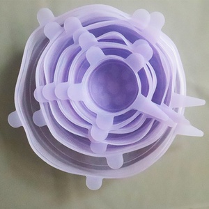 6 Pack Food Grade Food Saving Container Lid Sets Stretchy Bowl Covers Flexible Reusable Silicone <span class=keywords><strong>super</strong></span> Stretch Lids - Product Image 4