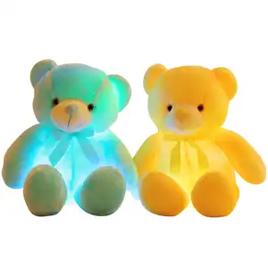 Özel yeni organizatör 30cm çok fonksiyonlu parlayan dolması peluş hayvan parlak LED oyuncak ayı sevgililer