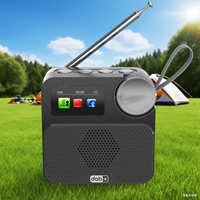 Radio numérique portable LCD sans fil BT DAB/DAB+ avec mini-réveil, mini-radio en plastique, radio FM avec antenne de signalisation
