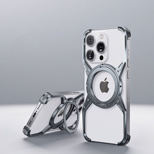 Lightweight Foldable <strong>360</strong> <strong>Degree</strong> <strong>Rotating</strong> Aluminum Phone <strong>Case</strong> for iPhone 16 15 Pro Max Kickstand <strong>Case</strong> With Aluminum Alloy Frame - Product Image 5