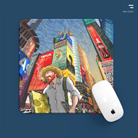 Tapis de Souris Créatif en Silicone Épaissi pour Bureau, Protection Poignet Personnalisée Van Gogh Peinture à l'Huile, Vente en Gros