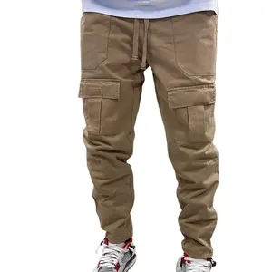 Men's Windproof Pants Worker custom color fabric logo cargo training pants high quality cargo linen pants