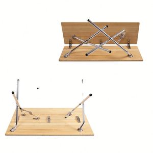 Table pliante de camping en plein air, table en bambou à hauteur réglable, bureau de jardin, table de pique-nique, table de barbecue, table de voyage en voiture - Product Image 4
