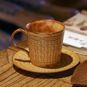 High Quality Custom Luxury Embossed Eco-Friendly Modern Ceramic Porcelain Cup Saucer <b>Set</b> Premium Quality <b>Microwave</b> Safe Oven - Product Image 6