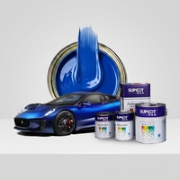 Peinture automobile en résine acrylique formule personnalisée, liquide bleu, pour applications de pulvérisation dans la rénovation et la réparation de véhicules