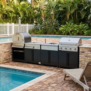 Wholesale Modular 304 Stainless Steel Outdoor Kitchen with Gas Grill Pizza Oven for Garden Antirust Outdoor Kitchen <strong>BBQ</strong> Island - Product Image 1