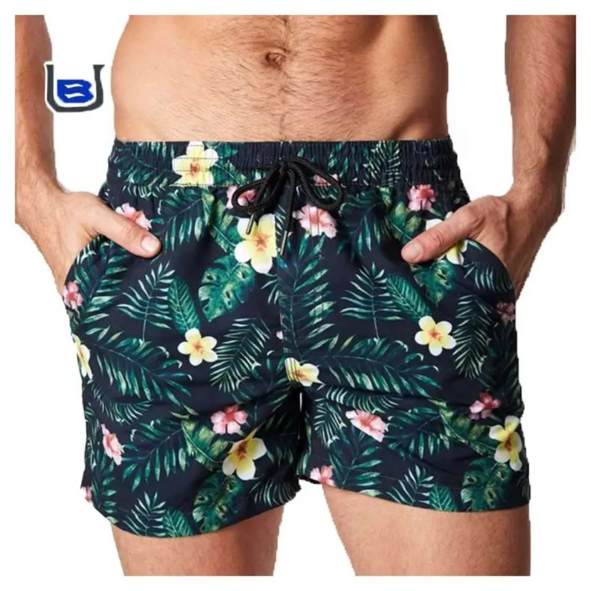 กางเกงว่ายน้ำผู้ชาย,กางเกงขาสั้นโพลีเอสเตอร์พิมพ์ลายหลายรูปแบบออกแบบบอร์ดชายหาดฤดูร้อนกำหนดได้เอง