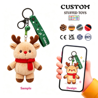 Gantungan Kunci Boneka Isi Kapas Serat Poliester dari Kain Katun Lembut Buatan Khusus, Mainan Boneka Lembut Buatan Khusus