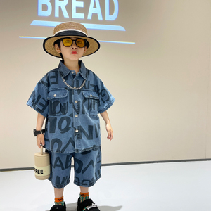 Nuovo Completo Estivo in Denim per Bambini 2026, Set Due Pezzi con Camicia a Maniche Corte Sottile, Abbigliamento Trendy e Fresco per Bambini - Product Image 2