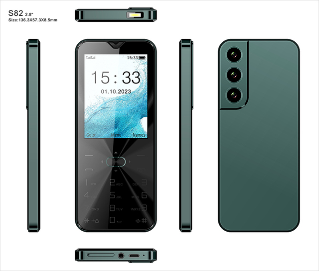 In Stock 2023 New S22 2.8 Inch Dual Sim Keypad Mobile Phones Feature Bar Phone