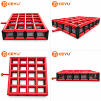 Ceyu Jeu de labyrinthe gonflable rouge et noir pour enfants et adultes, idéal pour la location de fêtes, les événements de carnaval et les divertissements