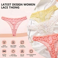 Sharicca String en dentelle et G String T Back 90% Polyamide et 10% élasthanne Tanga Sexy Sous-vêtements Culottes pour femmes