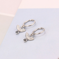 Boucles d'oreilles en forme de colombe blanche pour femme, haute qualité, plaqué or 18k