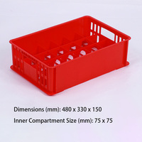 Caisse de rangement empilable robuste et économique à 12/24 compartiments avec poignées intégrées, caisses en plastique pour bouteilles de lait en verre