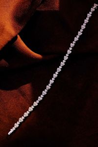 Xinfly 18K Pure <b>Gold</b> Tennis Bracelet 2.4ct Full Natural Diamond Heart Shape Elegant Diamond Bracelets & <b>Bangles</b> - Product Image 2