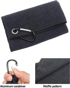 Custom Premium Golf Towel with Carabiner <b>Clip</b> Absorbent Microfiber Waffle Golf Towel <b>for</b> Cleaning Golf Ball Club Putter Iron - Product Image 2