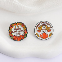 Usine En Gros Joyeux Thanksgiving Jour Émail Pin Creative Citrouille Turquie Épinglette Mignon Badge En Métal pour Sac À Dos Vêtements Chapeau
